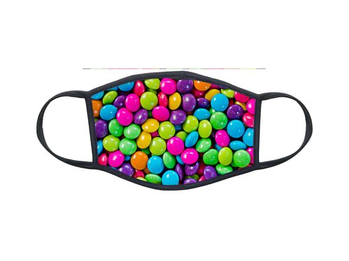 Masque En Tissu Lavable Personnalisé Macro Bonbon Réf 1205