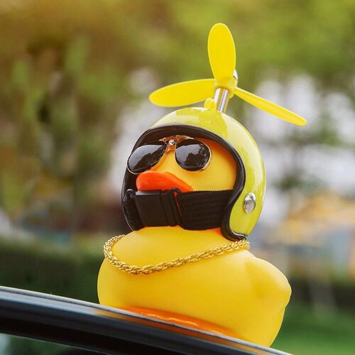 Cloche De Vélo En Canard Jaune, Sur Pied, Petit Canard Jaune Cassé, Casque De Moteur De Vélo De Route, Accessoires De Cyclisme D'équitation Avec/Sans Lumières