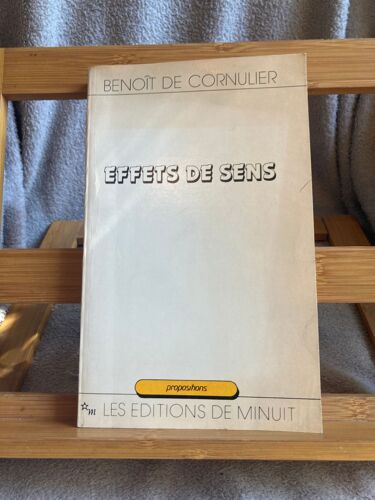Benoit De Cornulier Effets De Sens Éditions De Minuit 1985