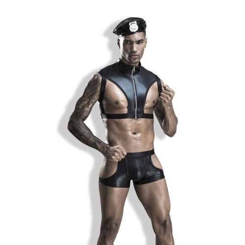 Costume Court Sexy Policier Noir - Saresia