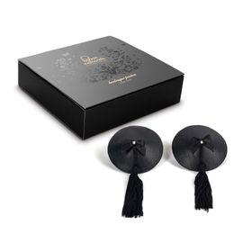 Cache Seins Burlesques Pasties Noir Noir - Bijoux Indiscrets