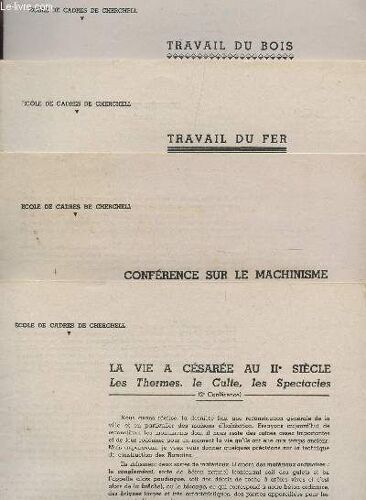 Ensemble De Documents Et Fiches Concernant : Le Machinisme + La Vie A Cesaree Au Iie Siecle + Drouot + Chars De Combat + Infanterie + Instruction Choc + Combat Offensif,  Combat Defensif + ...
