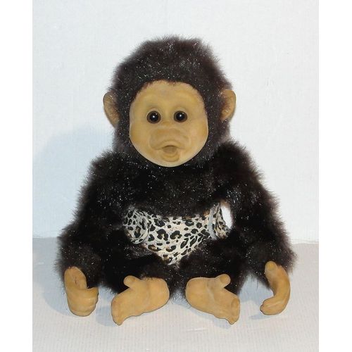 peluche singe visage semi souple corps pouet ideal loisirs