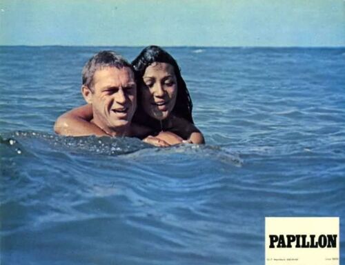 Steve Mcqueen - Papillon : Photo D'exploitation Cinématographique - Format 20x30 Cm - De Franklin J. Schaffner, Avec Steve Mcqueen, Dustin Hoffman, Victor Jory, Don Gordon - 1973