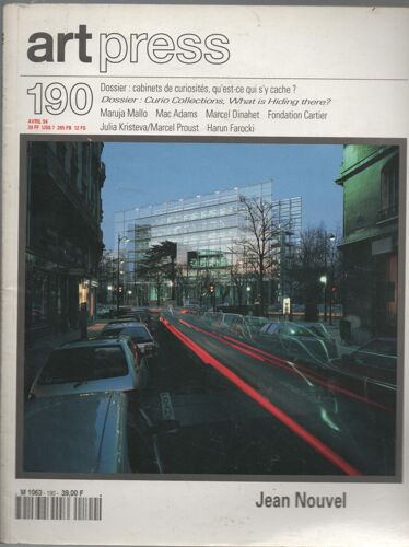 Art Press  N° 190 : Nouvel Cabinets De Curioisté Fondation Cartier ...