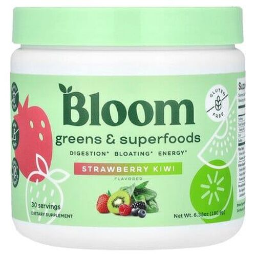 Bloom, Légumes verts et superaliments, Fraise et kiwi, 180,9 g