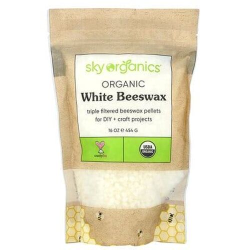Sky Organics, Cire D'abeille Blanche Biologique, 454 G 