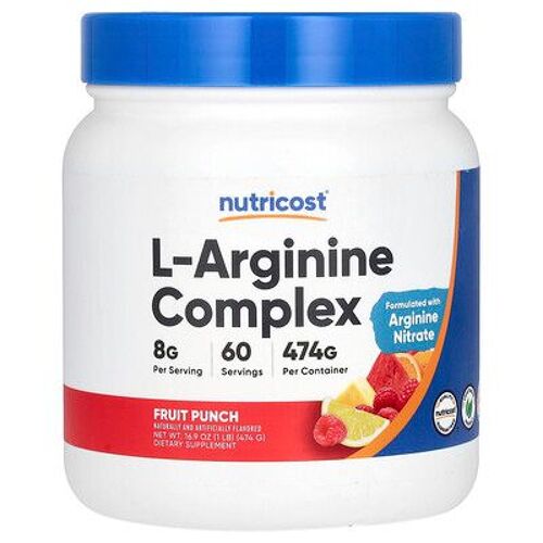 Nutricost, Complexe De L-Arginine, Punch Aux Fruits, 474 G