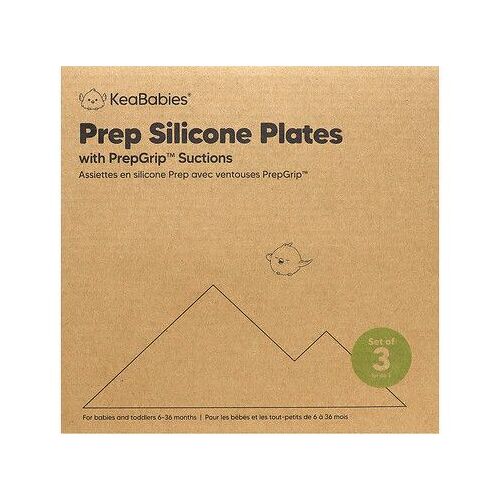 Keababies, Assiettes Prep En Silicone Avec Aspiration Prepgrip, 6-36 Mois, Terre Cuite, Paquet De 3