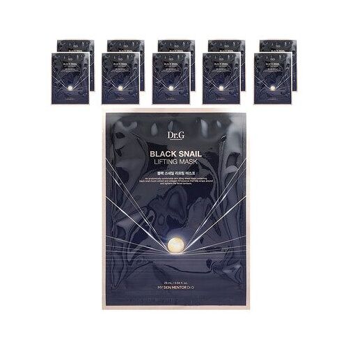 Dr. G, Masque Lissant Pour Les Cheveux À L'escargot Noir, 10 Masques En Tissu, 28 Ml Pièce