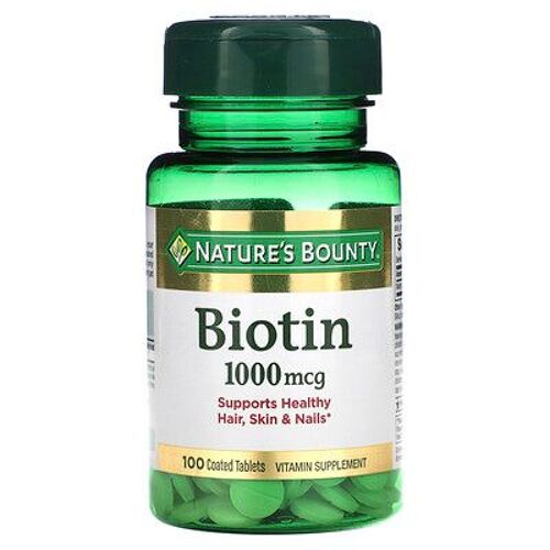 Nature's Bounty, Biotin, 1000 Mcg, 100 Comprimés Enrobés