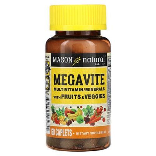 Mason Natural, Megavite, Multivitamine Et Minéraux, 60 Comprimés-Capsules 