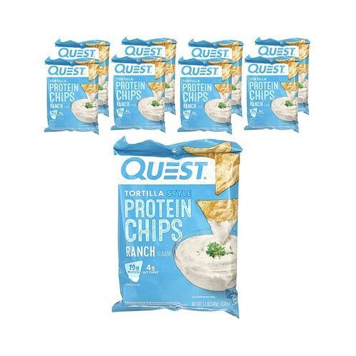 Quest Nutrition, Chips De Protéines De Style Tortilla, Ranch, 8 Sacs, 32 G Chacun
