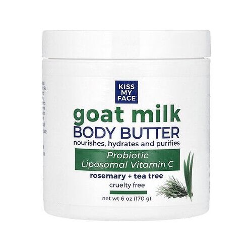 Kiss My Face, Beurre Corporel Au Lait De Chèvre, Romarin + Tea Tree, 170 G 