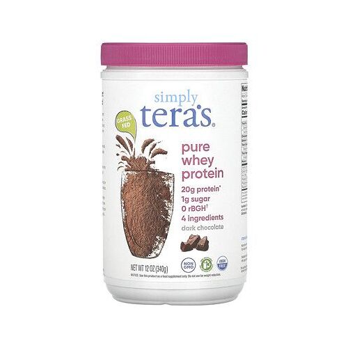 Simply Tera's, Protéines De Lactosérum Simplement Pures, Nourris À L'herbe, Chocolat Noir Issu Du Commerce Équitable, 340 G