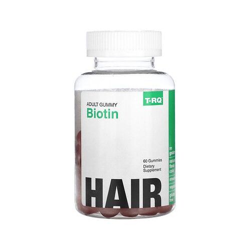 T-Rq, Gommes Adultes, Biotine, Fraise, 60 Gommes 