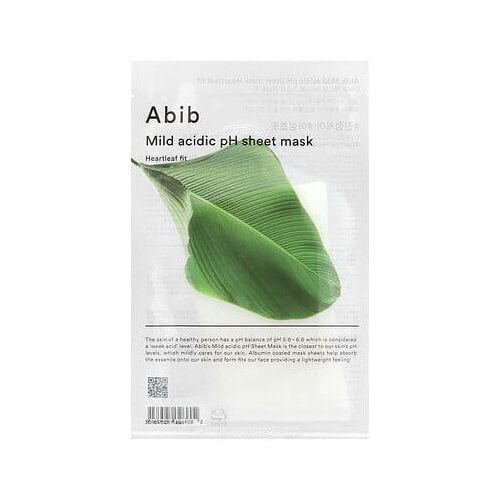 Abib, Masque De Beauté Au Ph Légèrement Acide, Coupe Heartleaf, 1 Masque En Tissu, 30 Ml 