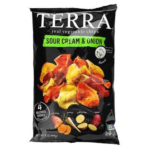 Terra, Véritables Chips De Légumes, Crème Sure Et Oignons, 141 G 