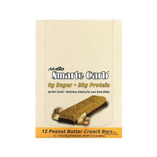 Nugo Nutrition, Smarte Carb Bar, Croustillant Au Beurre De Cacahuète, 12 Barres, 50 G Chacune