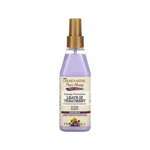 Creme Of Nature, Miel Pur, Alimentation Capillaire, Traitement Sans Rinçage Pour La Prévention Des Dommages, 236,5 Ml