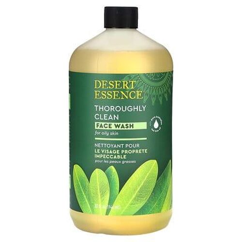 Desert Essence, Nettoyant Pour Le Visage Propreté Impeccable, Pour Peaux Grasses, 946 Ml 
