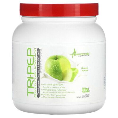 Metabolic Nutrition, Tri-Pep, Acide Aminé À Chaîne Ramifiée, Pomme Verte, 400 G 