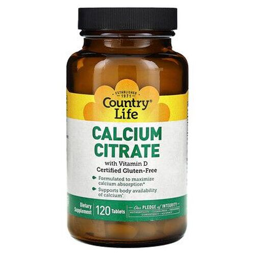 Country Life, Citrate De Calcium Avec Vitamine D, 120 Comprimés 