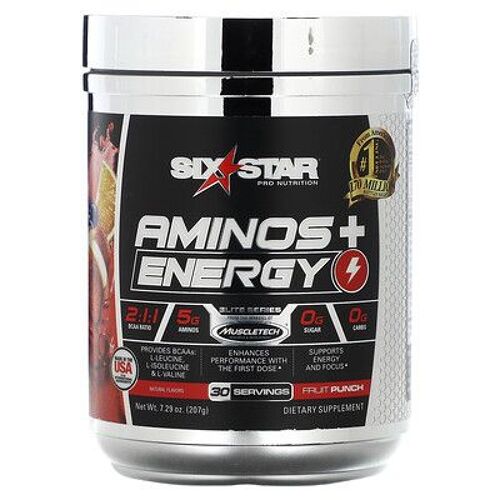 SIXSTAR, Elite Series, Aminos + Energy, Punch aux fruits, 207 g