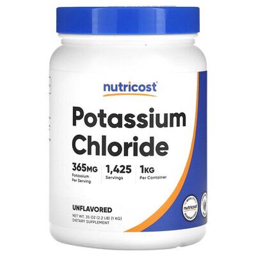 Nutricost, Chlorure De Potassium, Non Aromatisé, 365 Mg, 1 Kg
