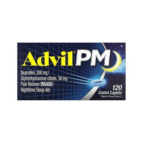Advil, Pm, Ibuprofène, 200 Mg, 120 Comprimés Enrobés 