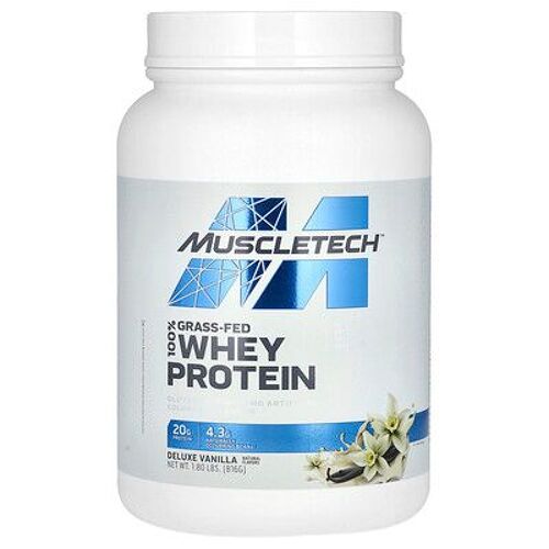 Muscletech, Protéines De Lactosérum Nourries À L'herbe À 100 %, Vanille De Luxe, 816 G 