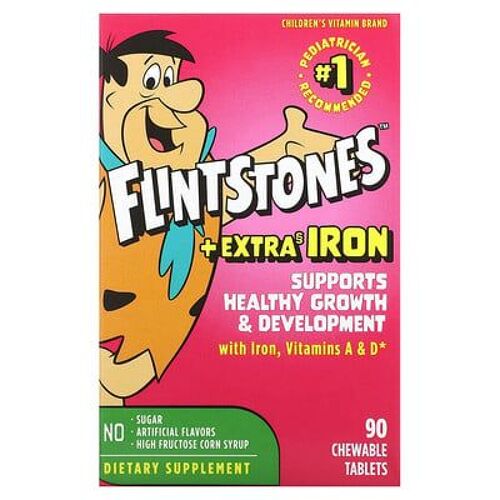 Flintstones, Multivitamines Pour Enfants, Plus De Fer, 90 Comprimés À Croquer