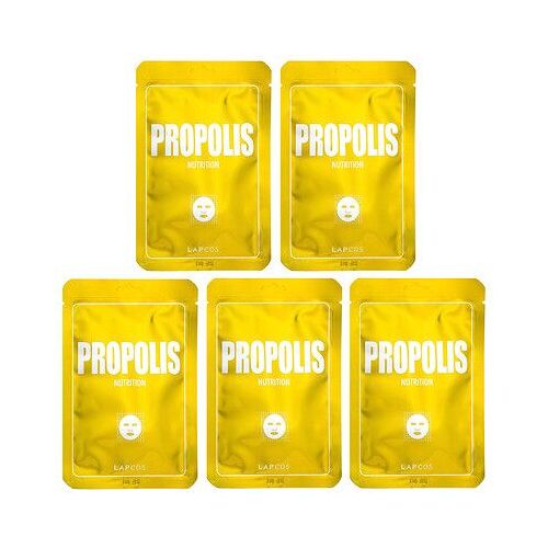 Lapcos, Ensemble De Masques De Beauté En Tissu À La Propolis, 5 Feuilles, 25 Ml Chacune 