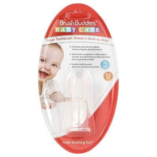 Brush Buddies, Soin Bébé, Brosse À Dentsà Enfiler Sur Un Doigt, 0 À 3 Ans, 1 Brosse À Dents
