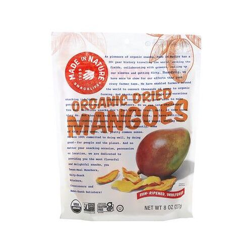 Made in Nature, Mangues séchées biologiques, Mûries au soleil, Non sulfurées, 227 g