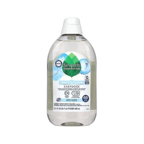 Seventh Generation, Easydose, Détergent à lessive ultraconcentré, Libre et transparent, 66 brassées, 683 ml