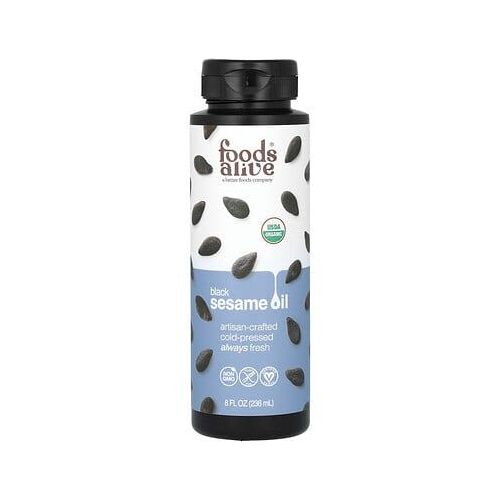 Foods Alive, Huile De Sésame Noir Biologique, Pressée À Froid De Manière Artisanale, 236 Ml 
