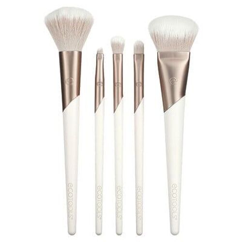 Ecotools, Collection Luxe, Kit Natural Elegance, Pinceaux Extrêmement Doux, Kit De 5 Pièces
