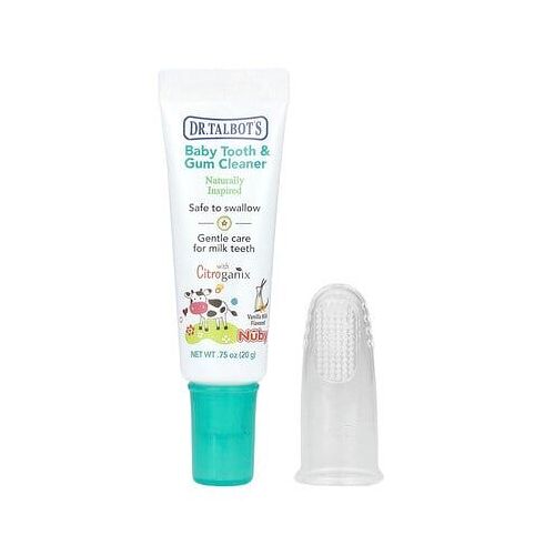 Dr. Talbot's, Nettoyant Pour Dents Et Gencives De Bébé Avec Masseur Pour Gencives, 0 M+, Lait À La Vanille, Kit De 2 Pièces