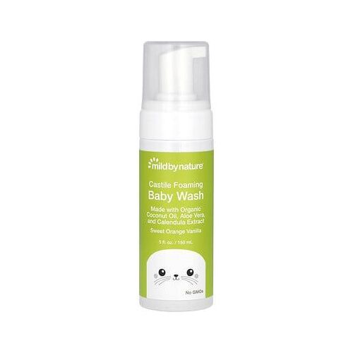 Mild By Nature, Nettoyant Moussant Pour Bébés Au Savon De Castille, Orange Douce Et Vanille, 148 Ml 