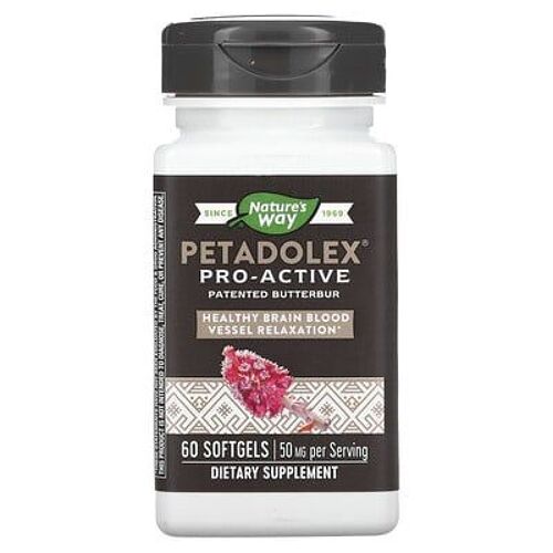 Nature's Way, Petadolex, Pro-Actif, 50 Mg, 60 Capsules À Enveloppe Molle 