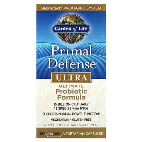 Garden Of Life, Primal Defense, Ultra, Formule Probiotique Ultime, 90 Capsules Végétariennes Ultrazorbe 