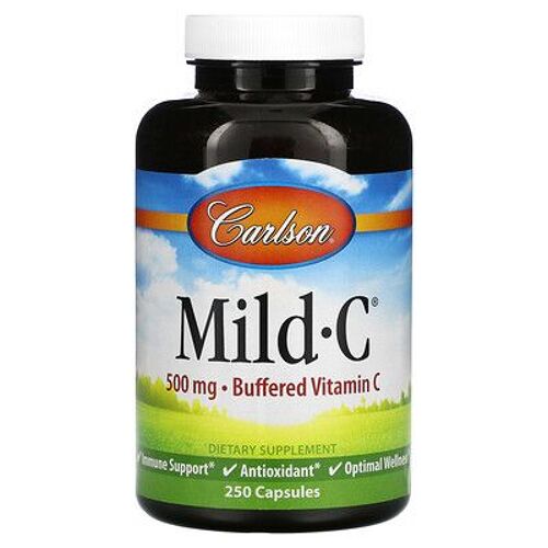 Carlson, Douce-C (Mild-C), 500 Mg, 250 Gélules 