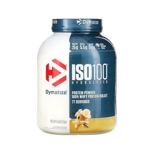 Dymatize, Iso100 Hydrolysé, Isolat De Protéines De Lactosérum À 100 %, Vanille Gourmande, 2,3 Kg (5 Lb)