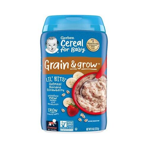 Gerber, Lil' Bits, Céréales À L'avoine, 8 Mois Et Plus, Banane Et Fraise, 227 G 