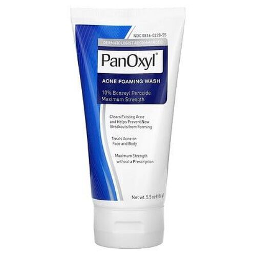 Panoxyl, Nettoyant Moussant Contre L'acné, Peroxyde De Benzoyle 10 %, Force Maximale, 156 G