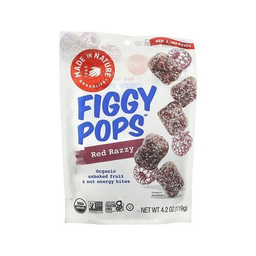 Made In Nature, Figgy Pops, Framboise Rouge, 119 G 