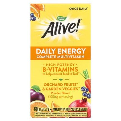 Nature's Way, Alive! Énergie Quotidienne, Multivitamines Complètes, 60 Comprimés 