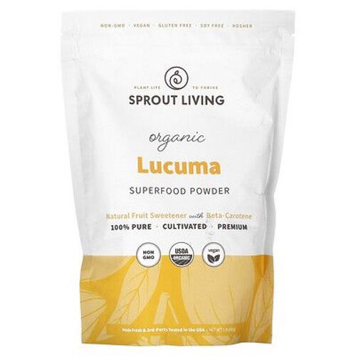 Sprout Living, Lucuma Superfood En Poudre Biologique, 450 G 