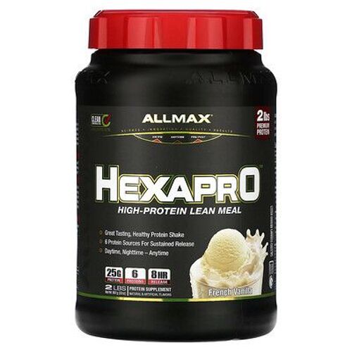 Allmax, Hexapro, Repas Maigre Riche En Protéines, Vanille Française, 907 G 
